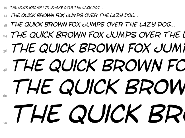 SF Toontime font waterfall